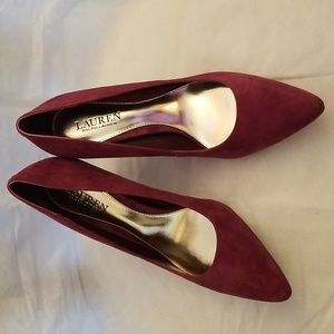 Ralph Lauren Lanette Pumps Burgundy NWT